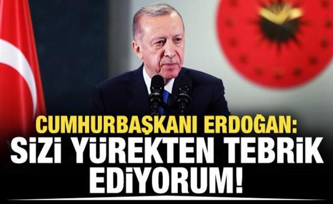 Cumhurbaşkanı Erdoğan'dan A Milli Takım'a tebrik!